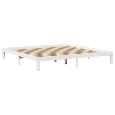vidaXL Bookcase Bed without Mattress White 200x200cm Solid Wood Pine