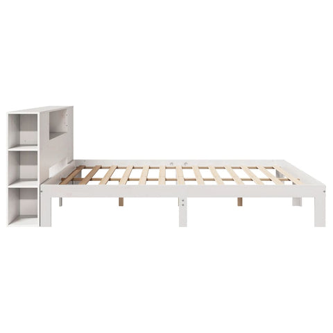 vidaXL Bookcase Bed without Mattress White 200x200cm Solid Wood Pine