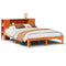 vidaXL Bookcase Bed without Mattress Wax Brown 120x200cm Solid Wood Pine