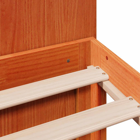 vidaXL Bookcase Bed without Mattress Wax Brown 120x200cm Solid Wood Pine