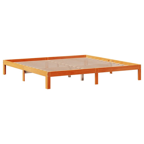 vidaXL Bookcase Bed without Mattress Wax Brown 180x200 cm Super King Solid Wood Pine