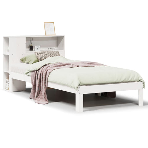 vidaXL Bookcase Bed without Mattress White 90x190 cm Single Solid Wood Pine