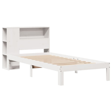 vidaXL Bookcase Bed without Mattress White 90x190 cm Single Solid Wood Pine