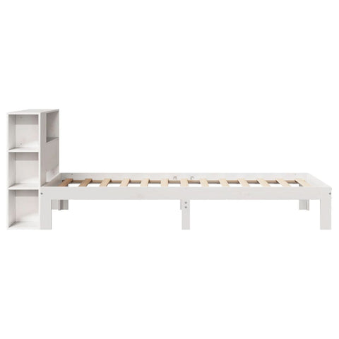 vidaXL Bookcase Bed without Mattress White 90x190 cm Single Solid Wood Pine