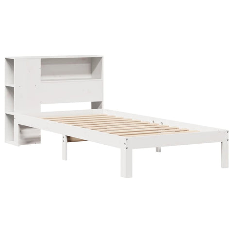 vidaXL Bookcase Bed without Mattress White 90x200cm Solid Wood Pine