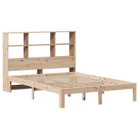 vidaXL Bookcase Bed without Mattress 135x190 cm Doouble Solid Wood Pine
