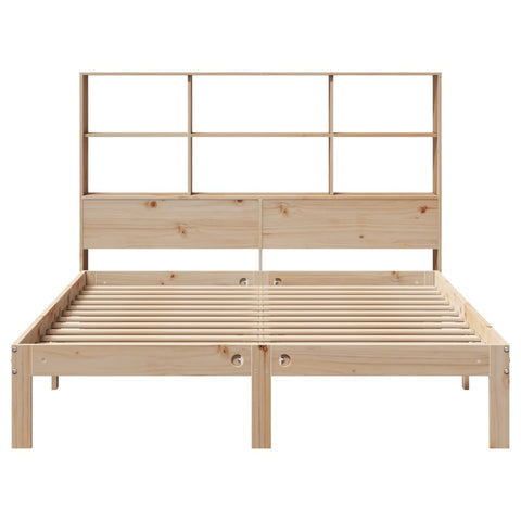 vidaXL Bookcase Bed without Mattress 135x190 cm Doouble Solid Wood Pine