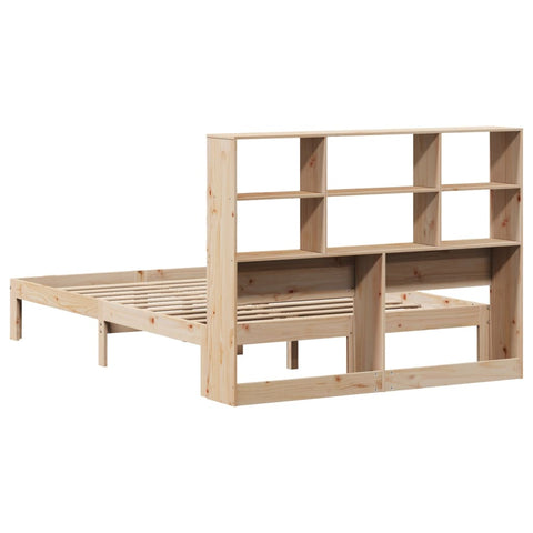 vidaXL Bookcase Bed without Mattress 135x190 cm Doouble Solid Wood Pine