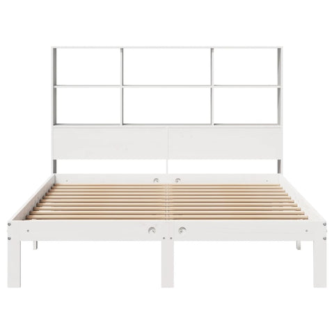 vidaXL Bookcase Bed without Mattress White 140x190cm Solid Wood Pine