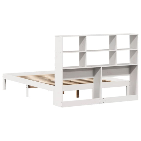vidaXL Bookcase Bed without Mattress White 140x190cm Solid Wood Pine