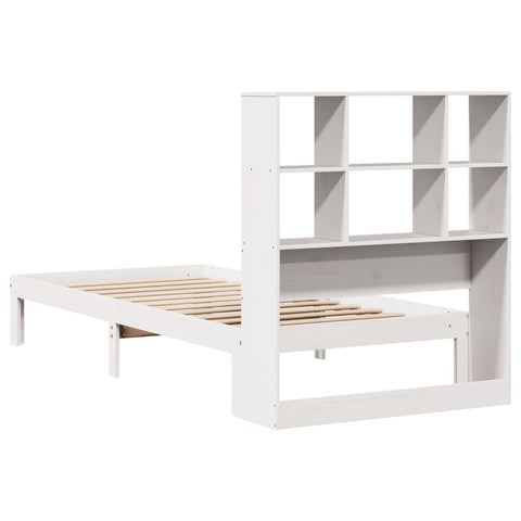 vidaXL Bookcase Bed without Mattress White 90x200cm Solid Wood Pine