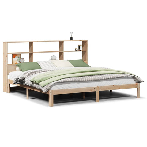 vidaXL Bookcase Bed without Mattress 200x200cm Solid Wood Pine