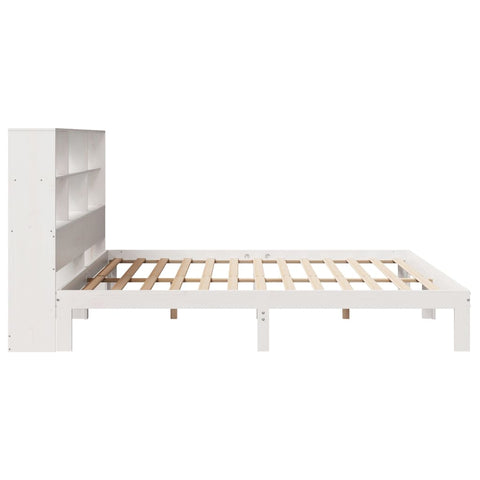 vidaXL Bookcase Bed without Mattress White 200x200cm Solid Wood Pine