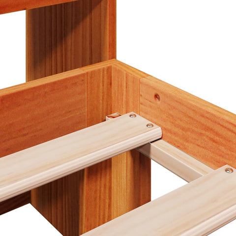 vidaXL Bookcase Bed without Mattress Wax Brown 135x190 cm Doouble Solid Wood Pine