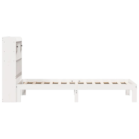 vidaXL Bookcase Bed without Mattress White 75x190cm Solid Wood Pine