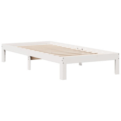 vidaXL Bookcase Bed without Mattress White 75x190cm Solid Wood Pine