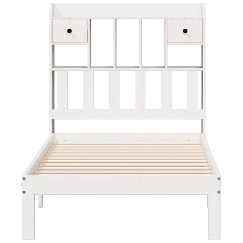 vidaXL Bookcase Bed without Mattress White 90x190cm Solid Wood Pine