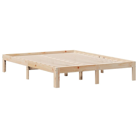 vidaXL Bookcase Bed without Mattress 135x190cm Solid Wood Pine