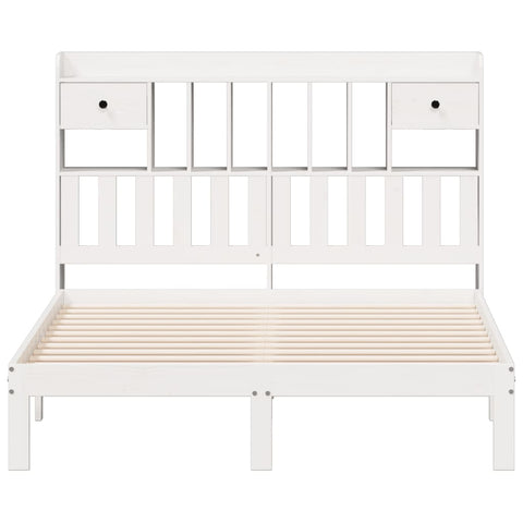 vidaXL Bookcase Bed without Mattress White 140x190cm Solid Wood Pine