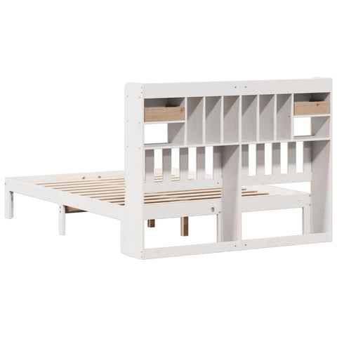 vidaXL Bookcase Bed without Mattress White 140x190cm Solid Wood Pine