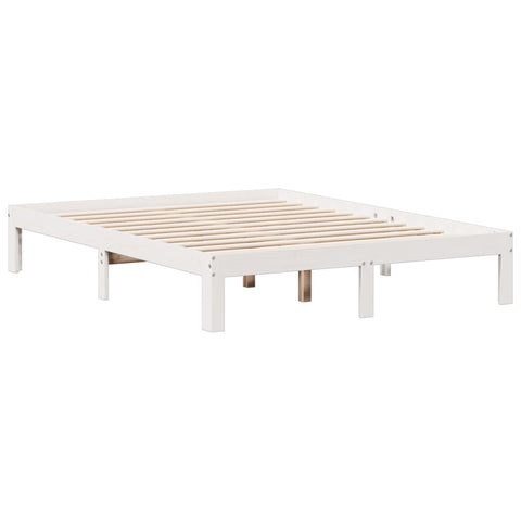 vidaXL Bookcase Bed without Mattress White 140x190cm Solid Wood Pine