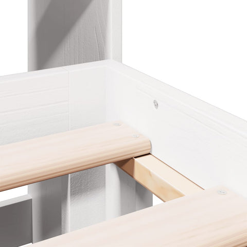 vidaXL Bookcase Bed without Mattress White 140x190cm Solid Wood Pine