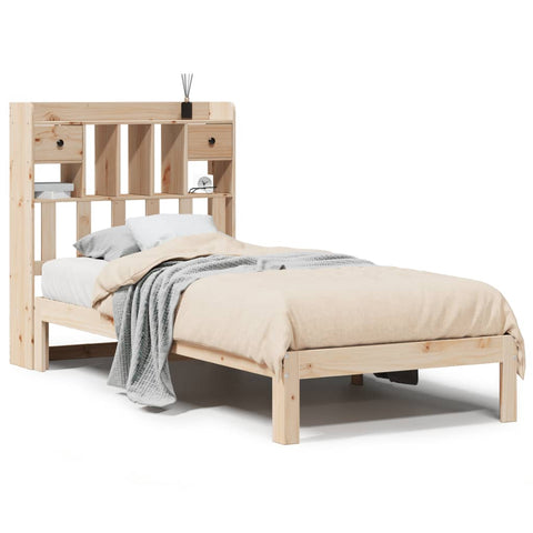 vidaXL Bookcase Bed without Mattress 90x200cm Solid Wood Pine