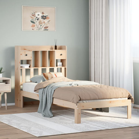 vidaXL Bookcase Bed without Mattress 90x200cm Solid Wood Pine