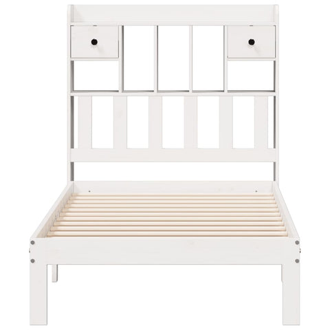 vidaXL Bookcase Bed without Mattress White 90x200cm Solid Wood Pine