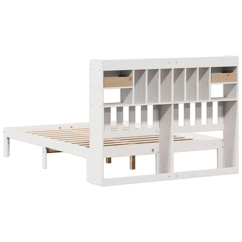 vidaXL Bookcase Bed without Mattress White 150x200cm Solid Wood Pine