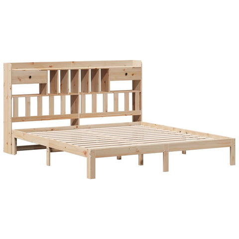 vidaXL Bookcase Bed without Mattress 180x200cm Solid Wood Pine