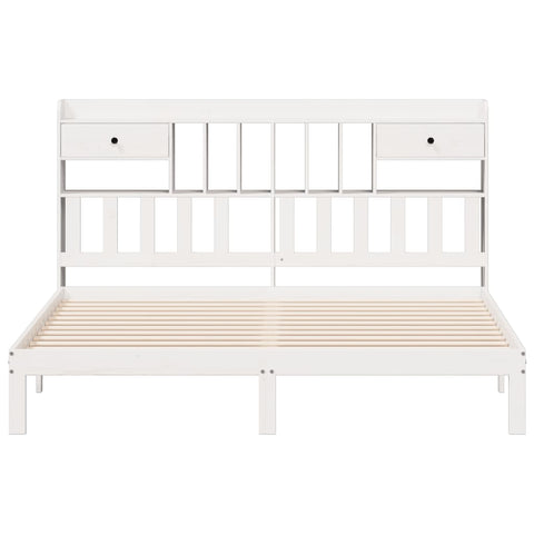 vidaXL Bookcase Bed without Mattress White 180x200cm Solid Wood Pine