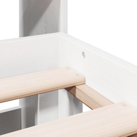 vidaXL Bookcase Bed without Mattress White 180x200cm Solid Wood Pine
