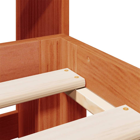 vidaXL Bookcase Bed without Mattress Wax Brown 135x190cm Solid Wood Pine