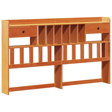 vidaXL Bookcase Bed without Mattress Wax Brown 180x200cm Solid Wood Pine