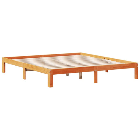 vidaXL Bookcase Bed without Mattress Wax Brown 180x200cm Solid Wood Pine