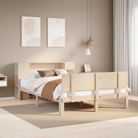 vidaXL Bookcase Bed without Mattress 120x190 cm Small Double Solid Wood Pine