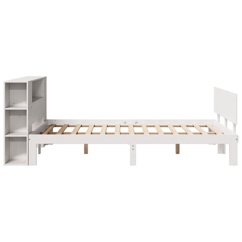 vidaXL Bookcase Bed without Mattress White 140x190cm Solid Wood Pine