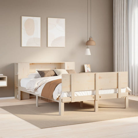 vidaXL Bookcase Bed without Mattress 120x200cm Solid Wood Pine