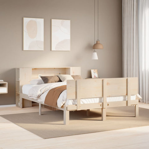 vidaXL Bookcase Bed without Mattress 150x200 cm King Size Solid Wood Pine
