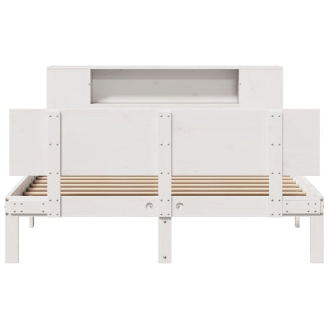 vidaXL Bookcase Bed without Mattress White 160x200cm Solid Wood Pine
