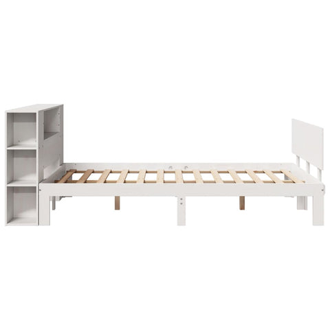 vidaXL Bookcase Bed without Mattress White 160x200cm Solid Wood Pine
