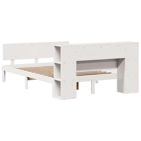 vidaXL Bookcase Bed without Mattress White 160x200cm Solid Wood Pine