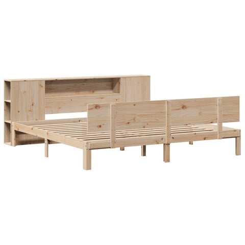vidaXL Bookcase Bed without Mattress 180x200 cm Super King Solid Wood Pine