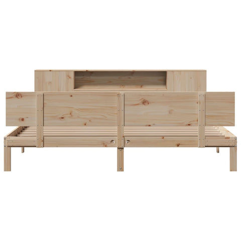 vidaXL Bookcase Bed without Mattress 180x200 cm Super King Solid Wood Pine
