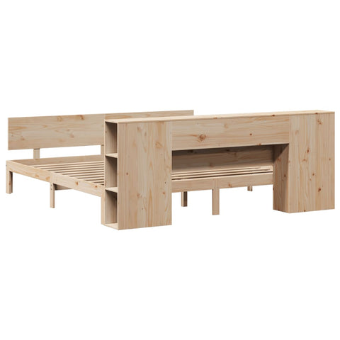 vidaXL Bookcase Bed without Mattress 180x200 cm Super King Solid Wood Pine
