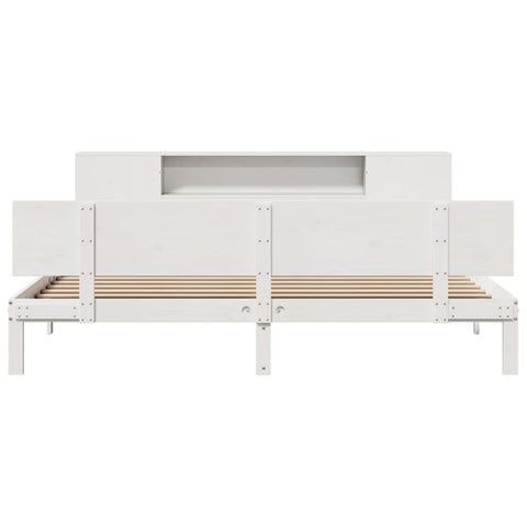 vidaXL Bookcase Bed without Mattress White 180x200 cm Super King Solid Wood Pine