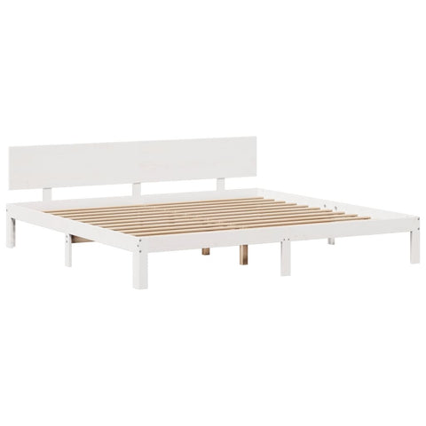 vidaXL Bookcase Bed without Mattress White 180x200 cm Super King Solid Wood Pine