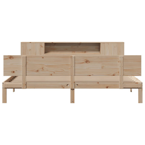 vidaXL Bookcase Bed without Mattress 200x200cm Solid Wood Pine