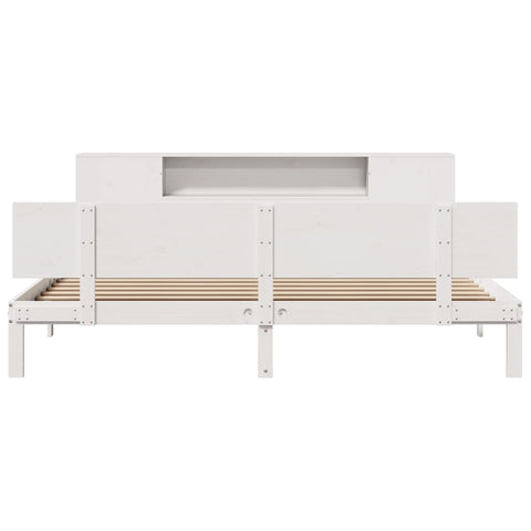 vidaXL Bookcase Bed without Mattress White 200x200cm Solid Wood Pine